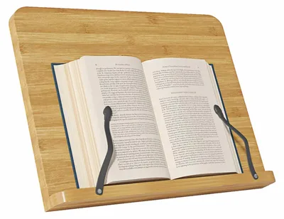Image de Omgoods - Support en bois réglable pour livres, idéal pour cuisiner et lire