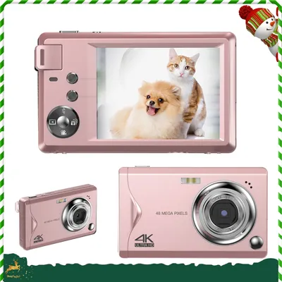 Produktbild von Digitalkamera , 48MP 1080P FHD Fotokamera mit 3,0 Zoll Bildschirm, 16X Digitalzoom Tragbar Kompaktkamera für Teenager Erwachsene Anfänger, Rosa