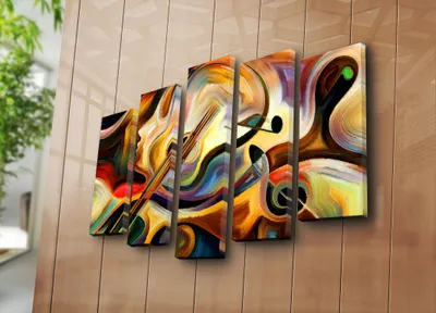 Image de Wallity, 5PATK- CVT1282, Multicolore, Tableaux sur toile, 105 x 70 cm, toile 100 % daim