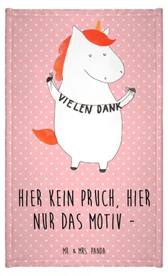 Produktbild von Mr. & Mrs. Panda handtuch gäste wc Einhorn Dankeschön - Rot Pastell - Geschenk, Einhörner, Danksagung, Gästehandtuch 30x50, Danke, baumwolle, Gäste-WC, Vielen Dank