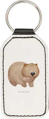 Produktbild von Mr. & Mrs. Panda Taschenanhänger Wombat - Weiß - Geschenk, Australien, Schlüsselanhänger Mit Spruch, schlüssel anhänger, für, Motivation, Das Leben Ist schön