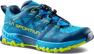 Zdjęcie produktu dla Bushido II JR GTX, buty do biegania w górach, dzieci – La Sportiva, rozmiar: 29, kolor: B39E29 – Storm Blue/Lime Punch