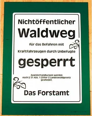 Produktbild von Hinweisschild - Nichtöffentlicher Waldweg - Gr. ca. 40 x 30 cm - 308683