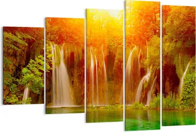 Produktbild von Bild auf Leinwand - Leinwandbild - Kroatien nationalpark wasserfall - 150x100cm - Wand Bild - Wanddeko - Leinwanddruck - Bilder - Kunstdruck - Leinwand bilder - Wandkunst - EG150x100-2228