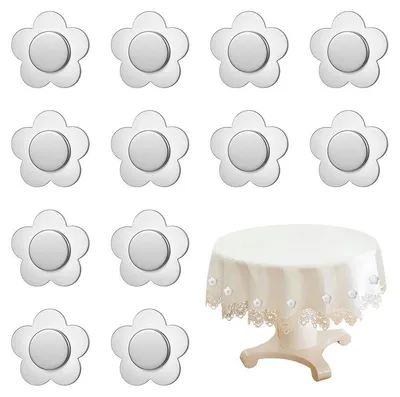 Produktbild von 10er-Set Tischdeckenbeschwerer Blume, Edelstahl magnetisch Tischdeckenbeschwerer, 6cm, kratzfrei – Windschutz & Dekoration für Garten & Party