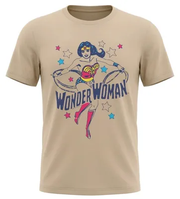 Image de T-shirt "Wonder Woman - Stars" pour hommes/femmes, modèle unie, référence TV35632 (taille XXL), couleur sable