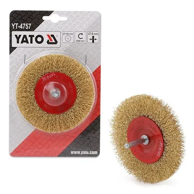 Produktbild von YATO Scheibenbürste 100mm, mit Schaft, Messingdraht 4757