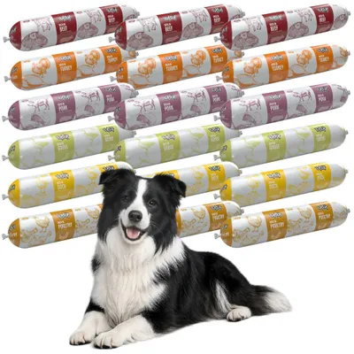 Produktbild von TufTuf | Hundefutter Geschmacksmix - Nassfutter Set 19x900g  Riegel - Hundekost fur Hund