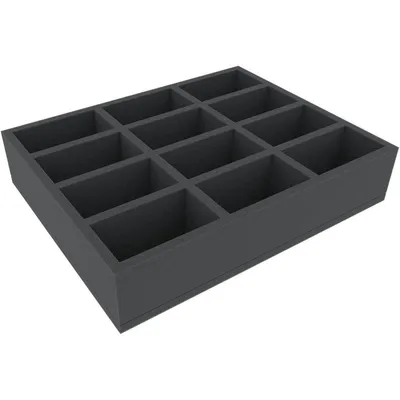 Produktbild von 70 mm Schaumstoffeinlage mit 12 Fächern für Miniaturen