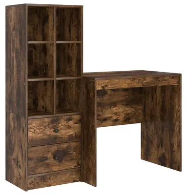 Produktbild von vidaXL Schreibtisch Geräucherte Eiche 125,5 x 50 x 127 cm 2 stk.