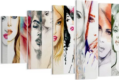 Produktbild von Bild auf Leinwand - Leinwandbild - Frauen Schönheit Dame Illustration - 150x100cm - Wand Bild - Wanddeko - Leinwanddruck - Bilder - Kunstdruck - Leinwand bilder - Wandkunst - EG150x100-3012