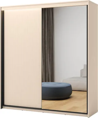 Obrázek produktu pro Nábytek24 Trend Ts-01 skříň s posuvnými dveřmi 200 X 222 X 63 cm Šatní skříň pískově béžová