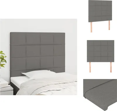 Immagine prodotto di vidaXL Testiere 2 pz. Tessuto grigio scuro 80x5x78/88 cm - Testate e piedi