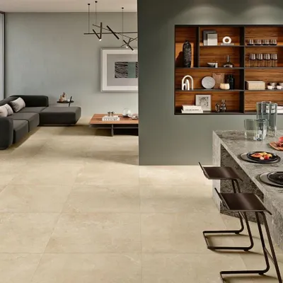 Productafbeelding van CASA39, porseleinen tegels met steeneffect, beige kleur, 100x100 cm, Margres Pure Stone collectie