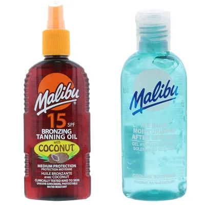 Obrázek produktu pro Malibu olej s kokosem SPF15 200ml + gel po opalování 100 ml