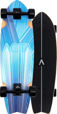 Produktbild von ACTA Surfskate Glitch 32" – Blau - Komplettes Carving-Surfskate aus 7-lagigem Ahorn - Reaktionsschnelle und wendige Achsen - Ideal für Anfänger und Fortgeschrittene - Für Pumptrack, Cruising und Urban Cruising