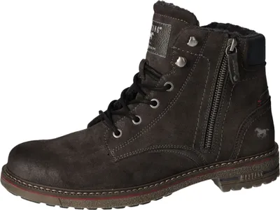 Produktbild von Mustang Herren Stiefelette Schnürboot warm gefüttert Reißverschluss 4201-601, Größe:44 EU, Farbe:Grau