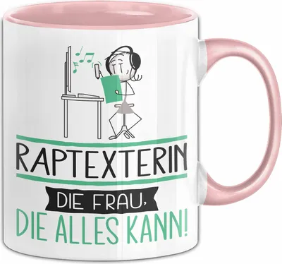 Produktbild von Raptexterin Geschenk Tasse Becher Die Frau Die Allen Kann Geschenkidee für eine Raptexterin Lustig (Rosa)