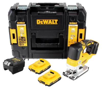 Image de DeWalt DCS 334 D2T Scie sauteuse sans fil 18V Brushless + 2x batterie 2,0 Ah + chargeur + TSTAK