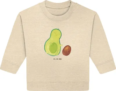 Produktbild von Mr. & Mrs. Panda Organic Baby Pullover Avocado Kern rollt 6. - 12. Monat - Natural Raw - Geschenk, Liebe, Geburtstag, Bullover, Babyparty, glücklich, Säugling