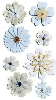 Image de HEYDA 203780708 Stick-On's-Mix fleurs 75 x 165 cm blanc
