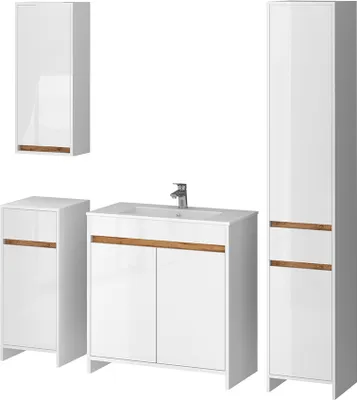 Produktbild von Badmöbel-Set Vicco Lemgo Weiß Hochglanz 5er-Set, Model 49842