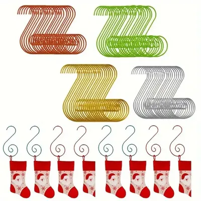 Produktbild von S-Haken 80 Stück - 50 mm - Metallhaken - Weihnachtshaken zum Aufhängen - Für Christbaumschmuck, Weihnachtsstrümpfe und Dekoration