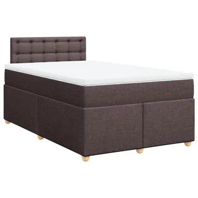 Produktbild von vidaXL Boxspringbett mit Matratze Dunkelbraun 120x190 cm Stoff