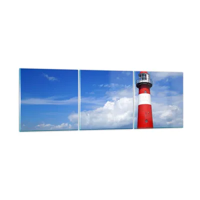 Produktbild von Bilder auf glas - Turm Leuchtturm Ozean Ufer - 120x40cm - Glasbilder - Wandbilder - Kunstdruck - zum Aufhängen bereit - Wanddekoration aus Glas - Glas Bilder - Wandbild auf Glas - GCA120x40-2395
