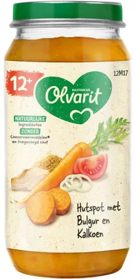 Produktbild von Olvarit Hutspot mit Bulgur & Linsen Babybrei 12 Monate+ 250g
