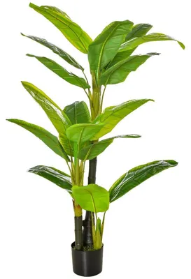 Obrázok produktu pre Umelo vyrobená banánová rastlina s 18 listami | Farba: zelená | Rozmery: 112 x 112 x 244 cm