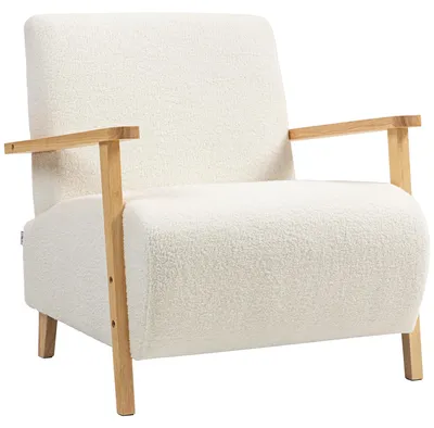 Produktbild von HOMCOM Sessel mit Rückenlehne, Armlehnen, Loungesessel mit Sherpa-Optik