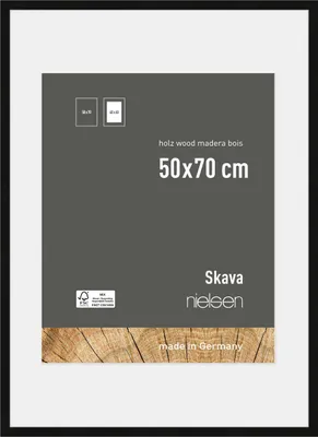 Produktbild von nielsen Holz Bilderrahmen Skava Schwarz, 50,0 x 70,0 cm - mit Passepartout 40x50 cm