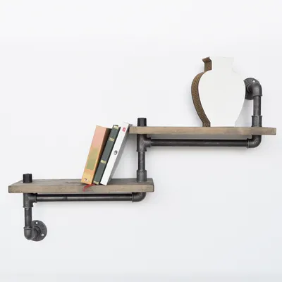 Produktbild von Skye Decor, Almıla- BoruRaf012EVL, Schwarz,,Nussbaumfarbe, Wandregale, 35x75x14 cm, 100% Fichteholz