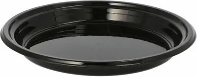 Produktbild von 12x Mehrweg Menüteller rund Ø 22 cm H 2,6 cm Mikrowellentauglich schwarz