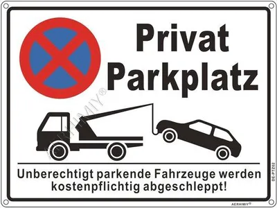 Produktbild von Parkverbotsschild für Privatparkplätze 40x30 cm - UV-beständig, wasserfest, rostfrei, mit Bohrungen