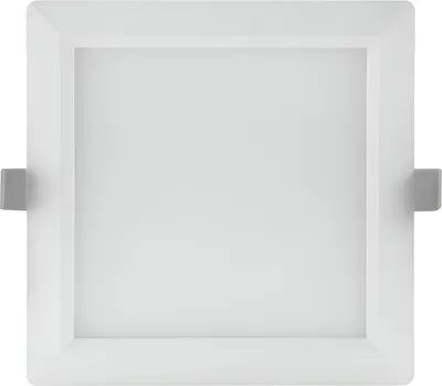 A square LED downlight is shown against a white background.