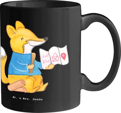 Produktbild von Mr. & Mrs. Panda Kaffeebecher Bauingenieur Held - Schwarz - Geschenk, Kaffeetasse, haferl, keramik, Tasse, Bauüberwachung, Beruf, Trinkbecher, Berufspassion, Brückenbau