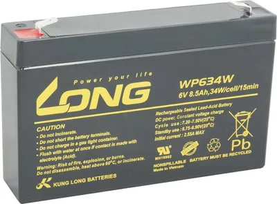 Obrázek produktu pro LONG baterie 6V 8,5Ah F2 HighRate (WP634W)