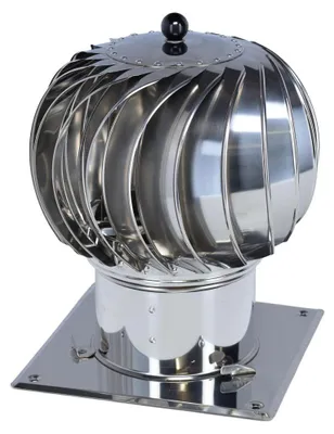 Produktbild von Schornsteinaufsatz Turbowent 1 mit Montageplatte, Edelstahl, Ø 150 mm