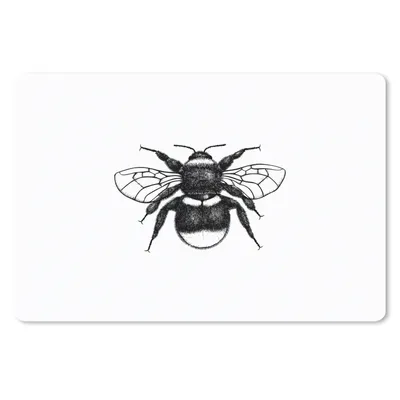 Produktbild von MuchoWow® Schreibtischunterlage Hummel - Botanisch - Retro - Insekten 60x40 cm - XXL Mauspad - Großes Mauspad