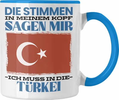 Produktbild von Trendation - Türkei Tasse Urlaub Heimat Geschenk Spruch Türke Geschenkidee (Blau)