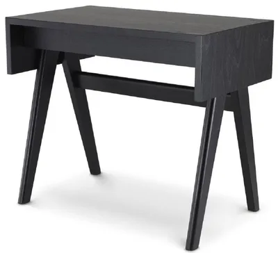 Zdjęcie produktu dla Luksusowe biurko Casa Padrino czarne 90 x 53 x h. 77 cm - sekretarzyk z litego drewna - biurko - meble biurowe - luksusowa jakość