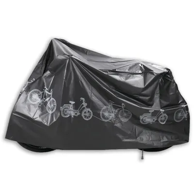 Productafbeelding van KRUMAD fietsenstallingsplaats voor 2 fietsen, waterdichte fietsafdekking, PEVA beschermhoes 200x100 cm, fietszeil voor mountainbikes 26-29 inch, AI-gegenereerde afbeelding