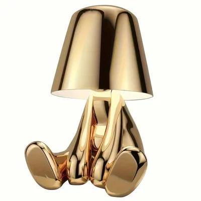 Produktbild von LED Tischlampe Gold Dimmbar USB Nachtlicht Deko Figur warmes Licht