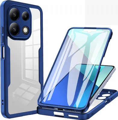 Produktbild von Schutzhülle für Xiaomi Redmi Note 13 Pro 4G, Eingebautem Displayschutz 360 Grad Komplettschutz Handyhülle Blau