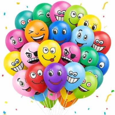 50 Emotions-Latexballons, lustige Emoji-Ballons für Partys