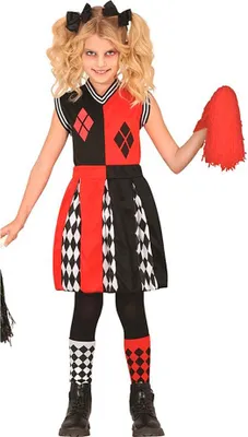 Produktbild von Guirca Harlekin-cheerleader-mädchenkostüm Schwarz 5-6 Years Schwarz 5-6 Years