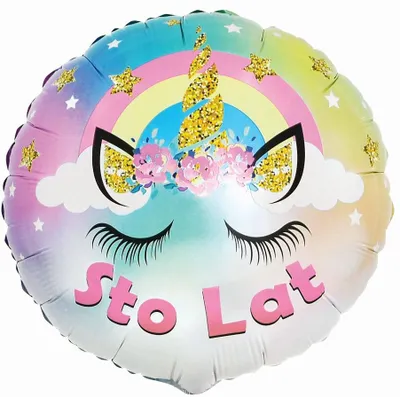 Zdjęcie produktu dla Balon foliowy pastelowy jednorożec - oneSto Lat, 46 cm