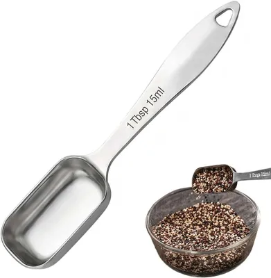 Produktbild von Edelstahl-Messlöffel mit Skala, Dosierlöffel für Gewürze und Zutaten